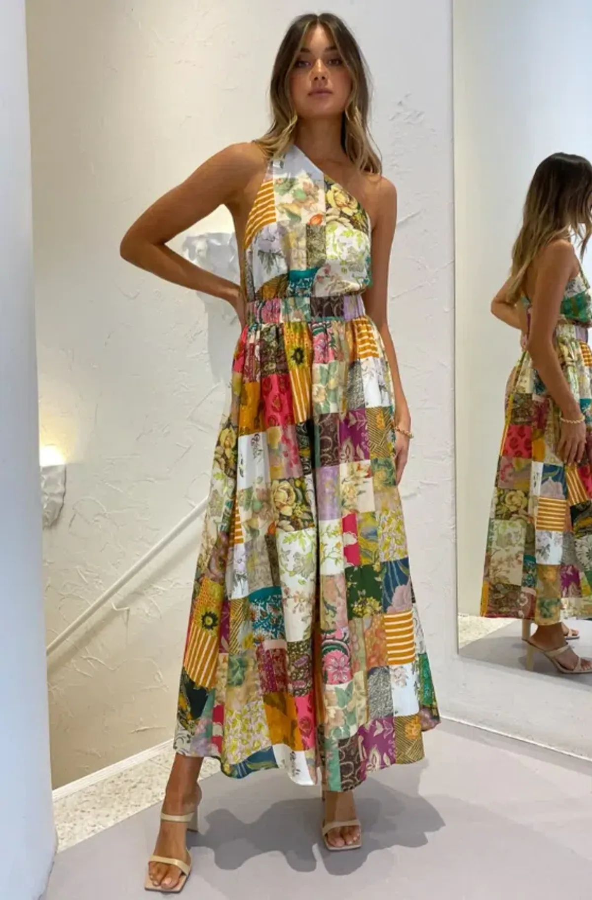 Alemais Hattie One Shoulder Midi Dress Multi Size 12 for rent on The Volte - main image