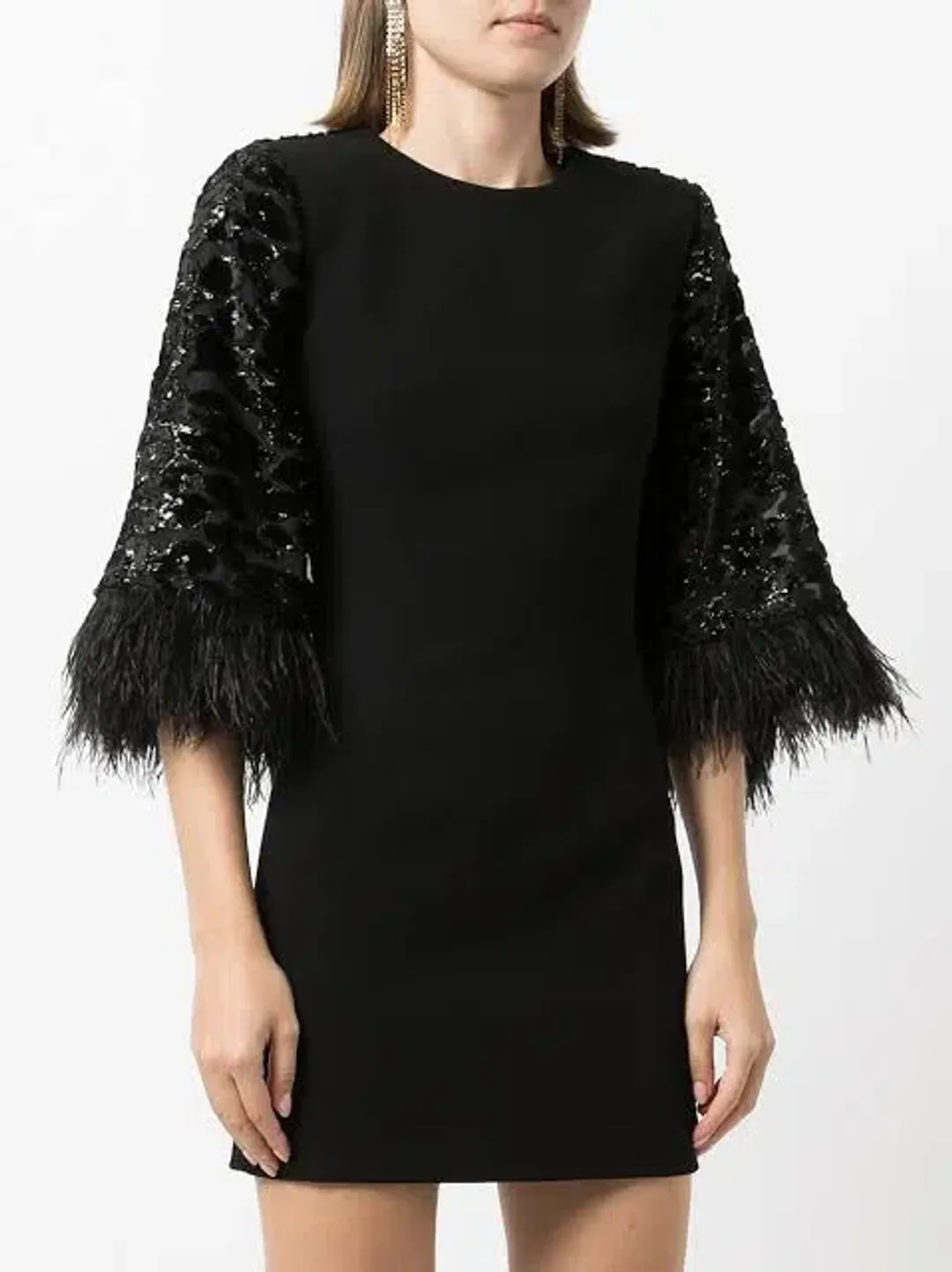 Rebecca Vallance Aspen Cape Mini Dress Black Size 8 for rent on The Volte - main image