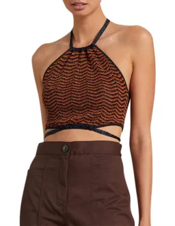Bec & Bridge Ziggy Lurex Halter Top Print Size 10 for rent on The Volte - image 1
