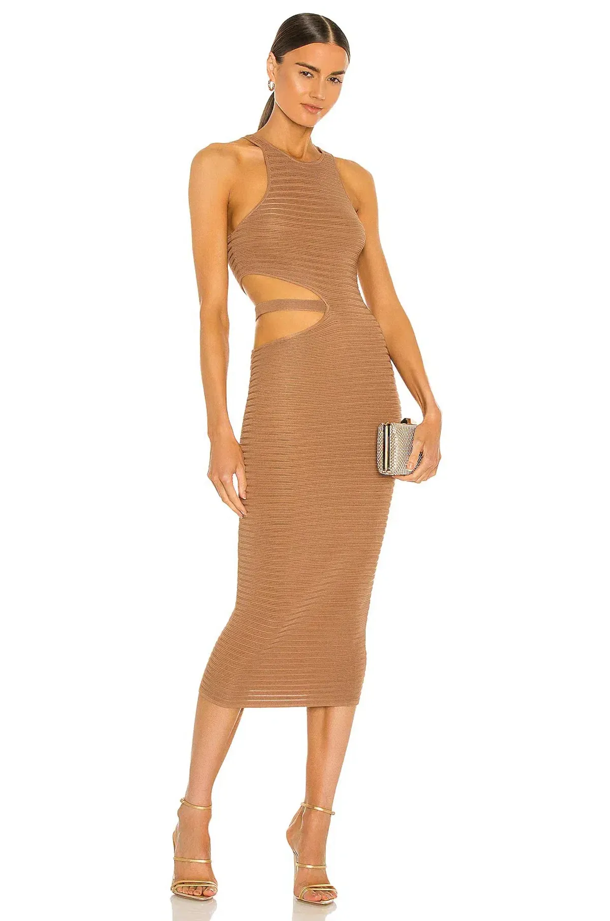 Michael Costello x REVOLVE Athena Midi Dress Brown Size 8 for rent on The Volte - main image
