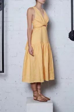 KITX Becoming Twist Dress - Sunkiss Yellow Size AU 10 for rent on The Volte - image 2