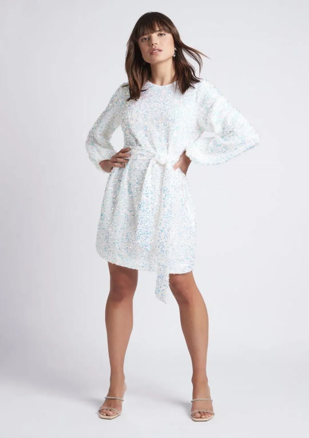 Sheike Xanadu Mini Dress White Sequin Size AU 10 for rent on The Volte - main image
