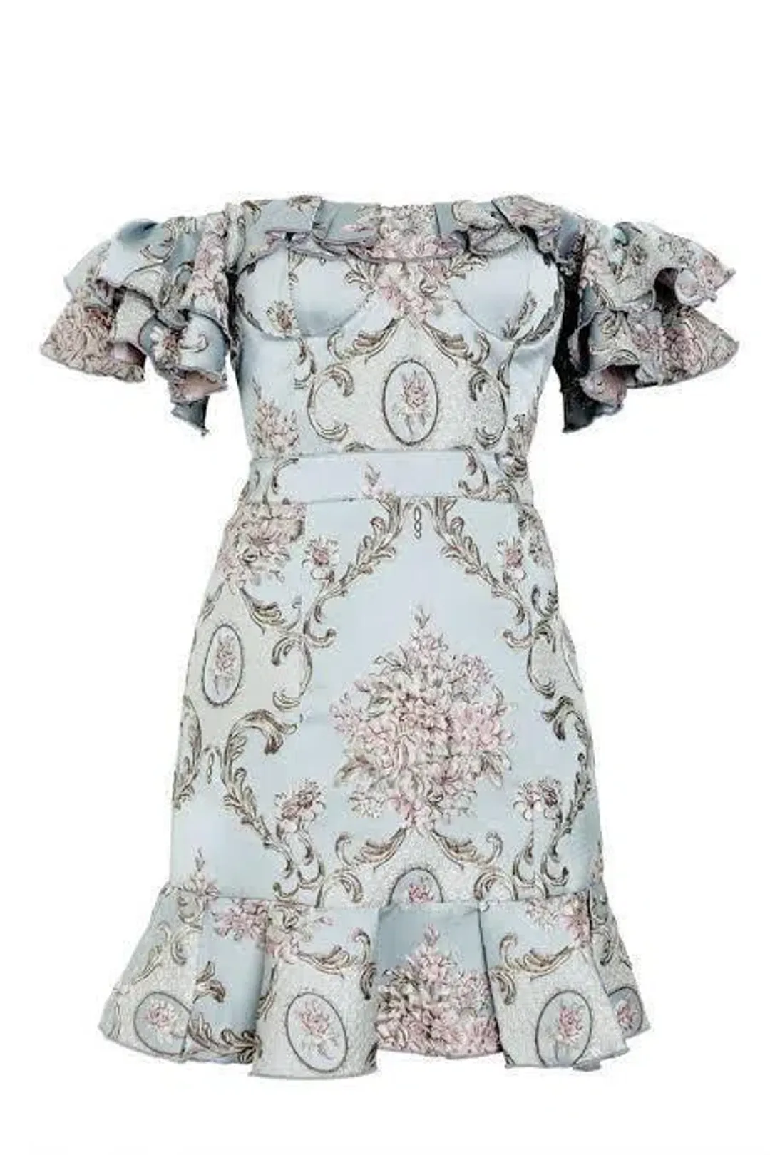 We Are Kindred Mollie Off the Shoulder Dress Grey Size AU 10 for rent on The Volte - main image
