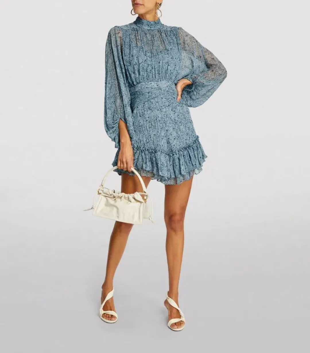 Shona Joy Harmony Ruched Mini Dress Blue Size AU 16 for rent on The Volte - main image