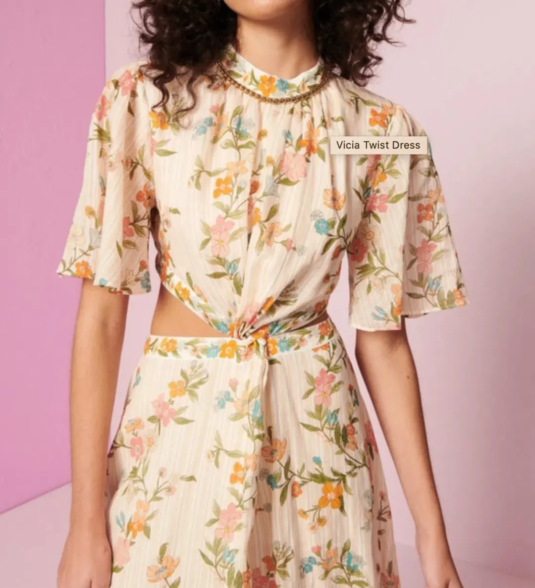 Kate Ford Vicia Twist Dress Nude Size 4 / AU 14 for rent on The Volte - main image