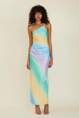 Suboo Ombre One Shoulder Split Maxi Multi Color Size S / AU 8 for rent on The Volte - image 3