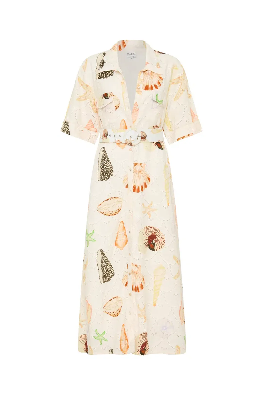 Palm Noosa Souvenir Midi Dress in Shells Size 10  for rent on The Volte - main image
