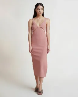Bec & Bridge Livania Cut Out Midi Dress Grapefruit Size 8 / S for rent on The Volte - image 1