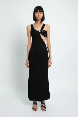 Christopher Esber Disconnect S Buckle Split Dress Black Size 8 for rent on The Volte - image 1