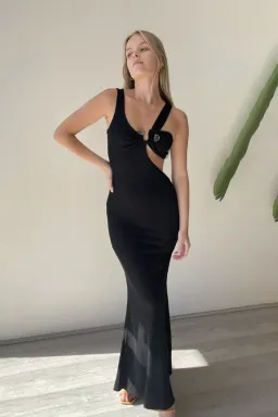 Christopher Esber Disconnect S Buckle Split Dress Black Size 8 for rent on The Volte - image 2
