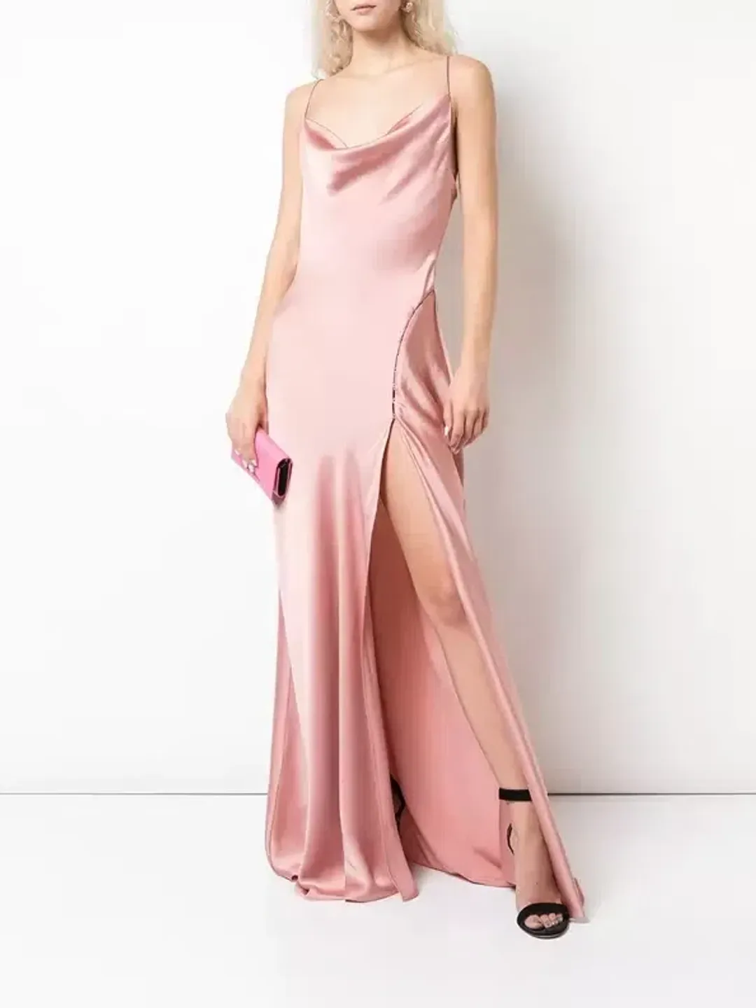 Jonathan Simkhai Satin Maxi Slip Gown Rose Size S (AU 8) for rent on The Volte - main image