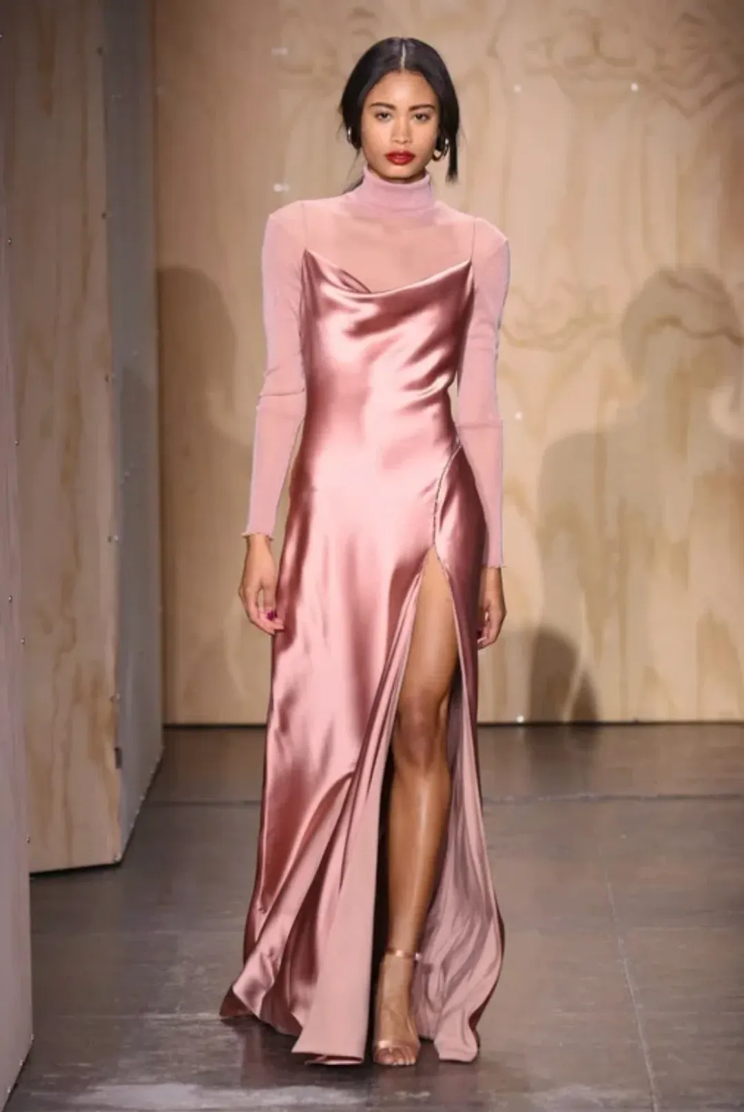 Jonathan Simkhai Satin Maxi Slip Gown Rose Size S (AU 8) for rent on The Volte - main image