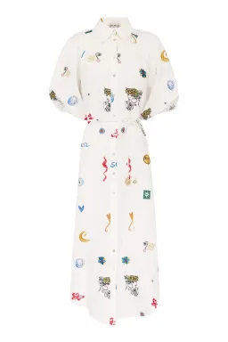 Alemais Soleil Embroidered Linen Shirtdress Print Size 12 for rent on The Volte - image 9