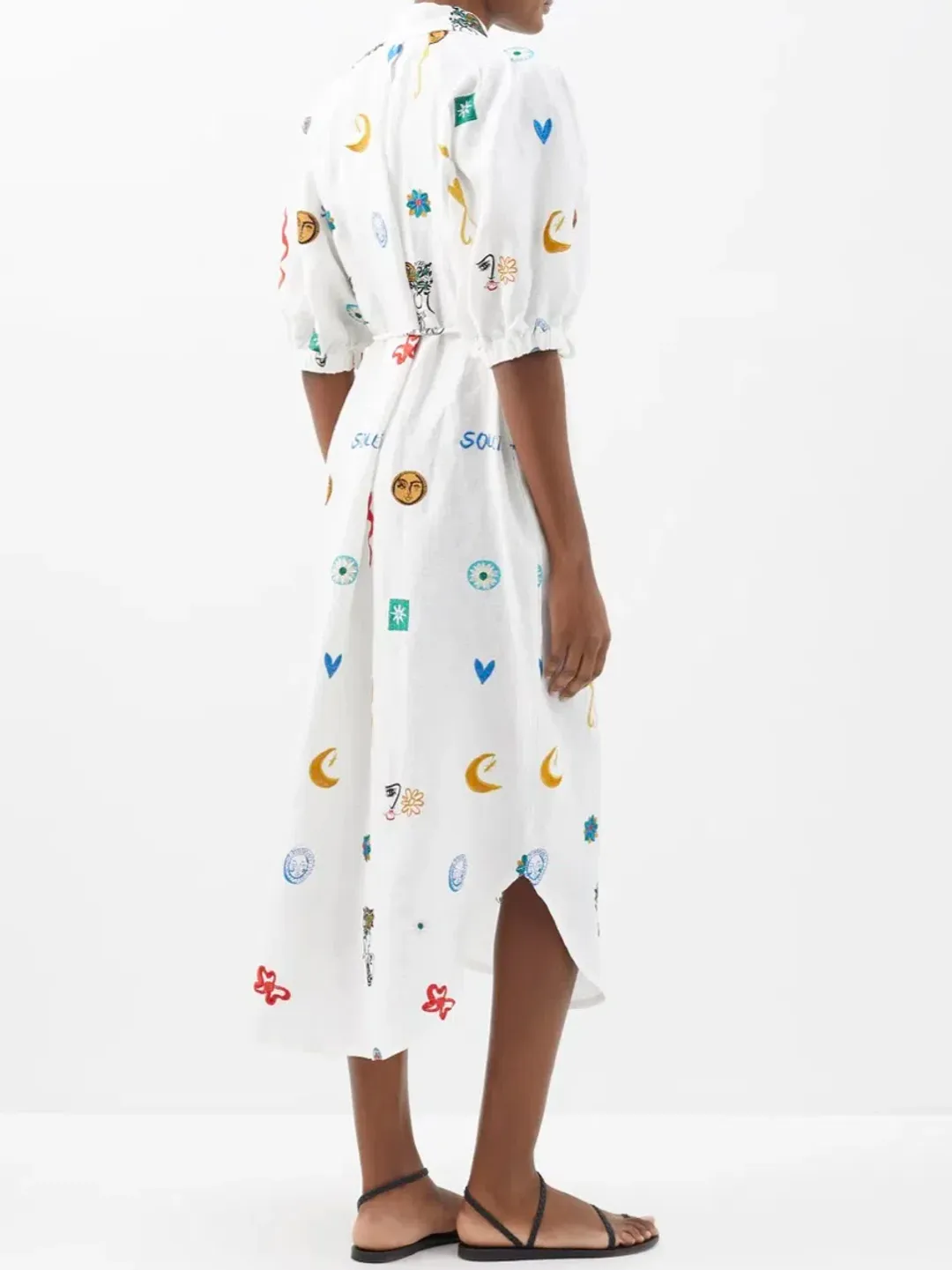 Alemais Soleil Embroidered Linen Shirtdress Print Size 12 for rent on The Volte - main image