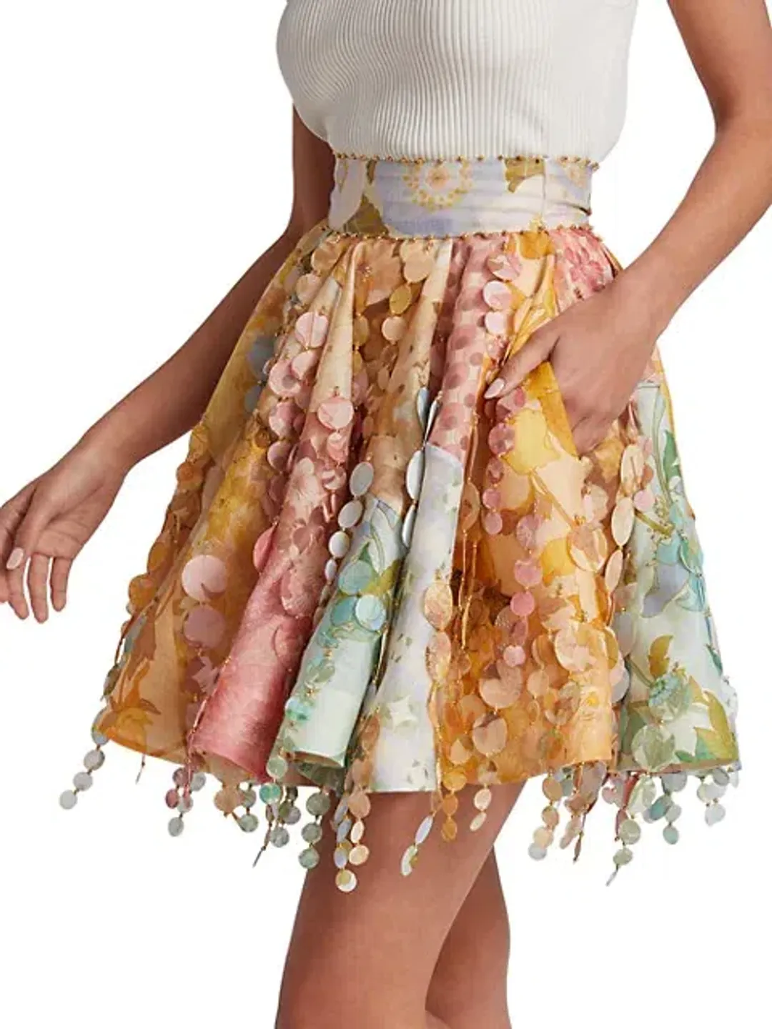 Zimmermann Tempo Patch Mini Skirt Print Size 1 / Au 10 for rent on The Volte - main image