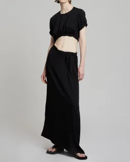 Christopher Esber Roll Sleeve Tee Dress Black Size 6 / XS for rent on The Volte - image 1
