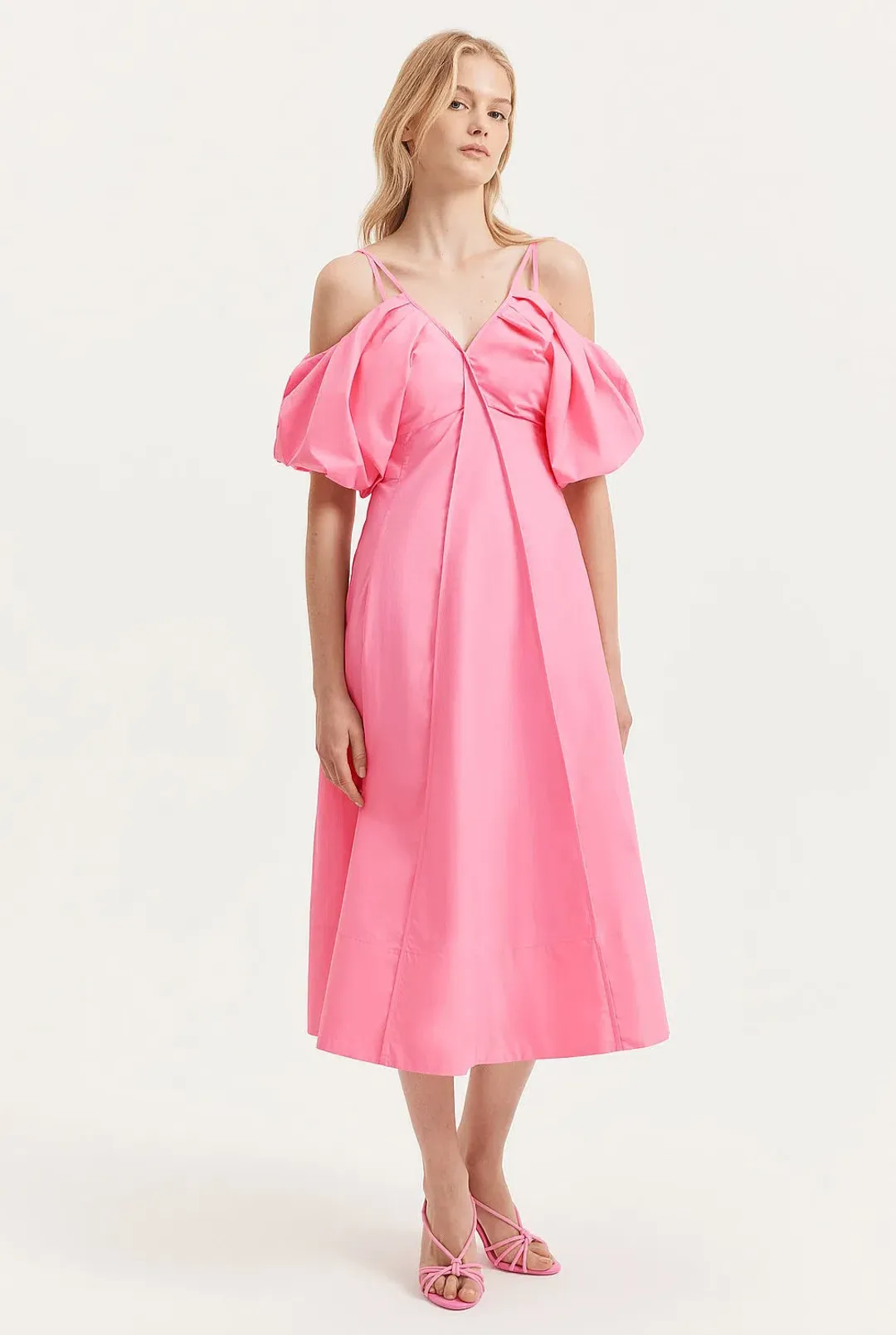 Country Road Fit and Flare Midi Dress Pink Size AU 8 for rent on The Volte - main image