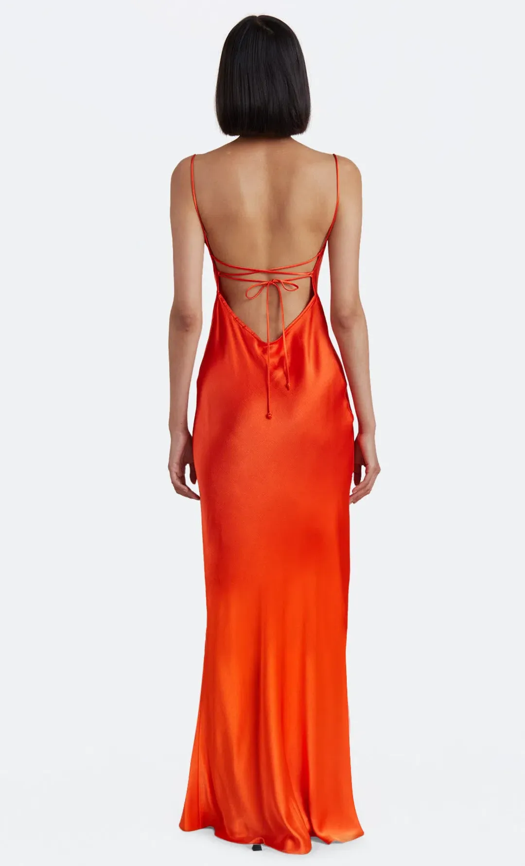 Bec & Bridge Lorelai Bias Cut Tie Cross Over Maxi Dress Fire Red Size AU 8 for rent on The Volte - main image