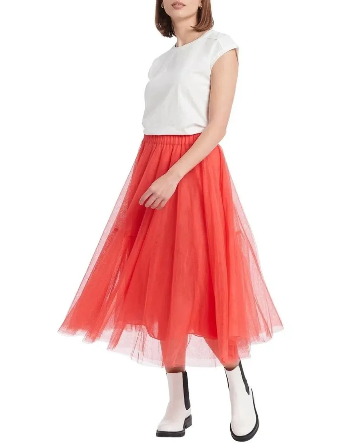 Marcs Tulle Skirt Pink Coral Size AU 14 for rent on The Volte - main image