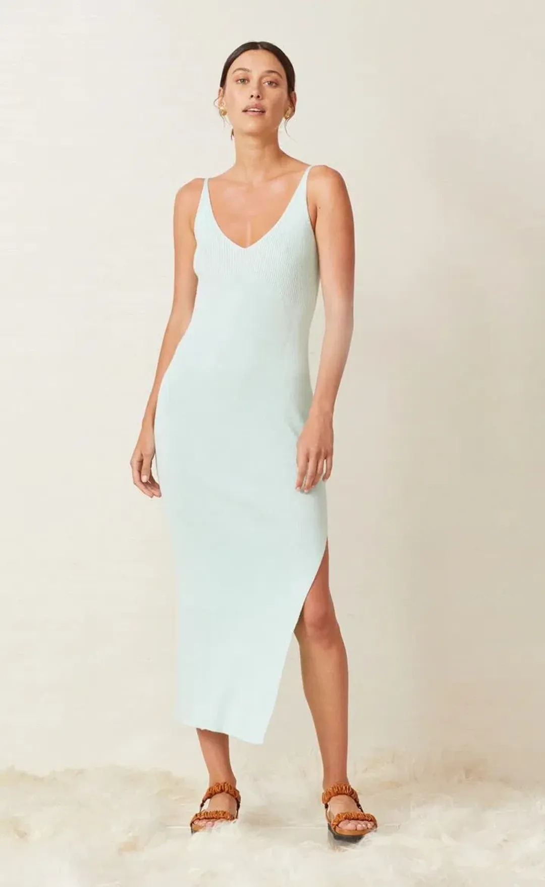 BEC & BRIDGE PEPPERMINT SANDY KNIT MIDI DRESS - SIZE 10 AU/6 US (RRP $260) for rent on The Volte - main image
