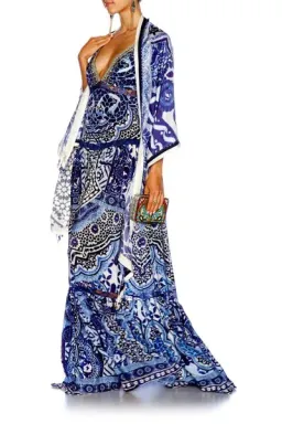 Camilla Sail Shaped Scarf/Shawl in Under The Medina Moon Print for rent on The Volte - image 1