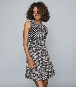 Reiss Nancy Mini Dress Black Print Size 8 for rent on The Volte - image 3