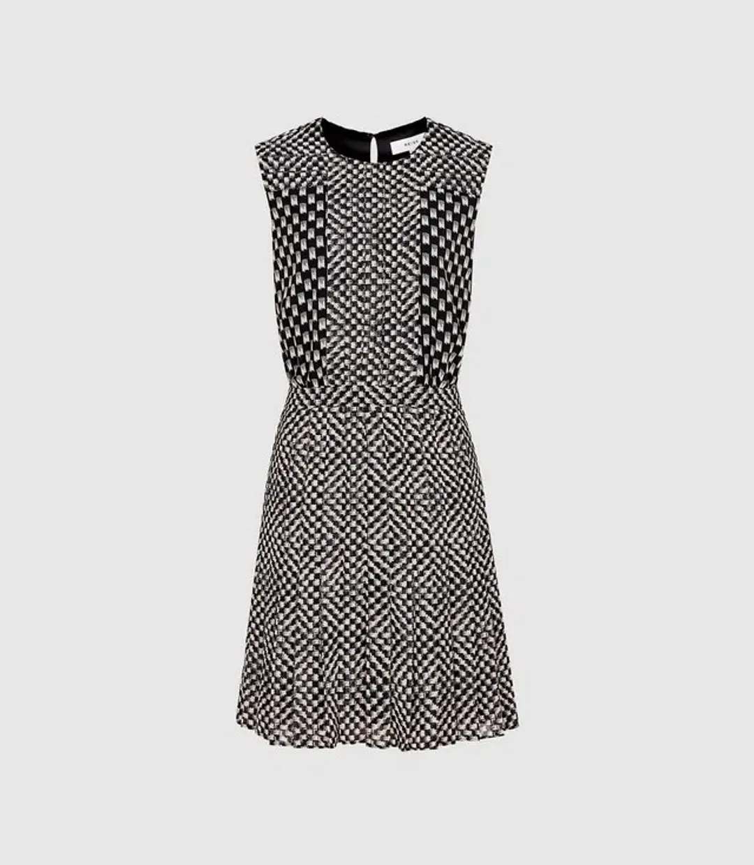 Reiss Nancy Mini Dress Black Print Size 8 for rent on The Volte - main image