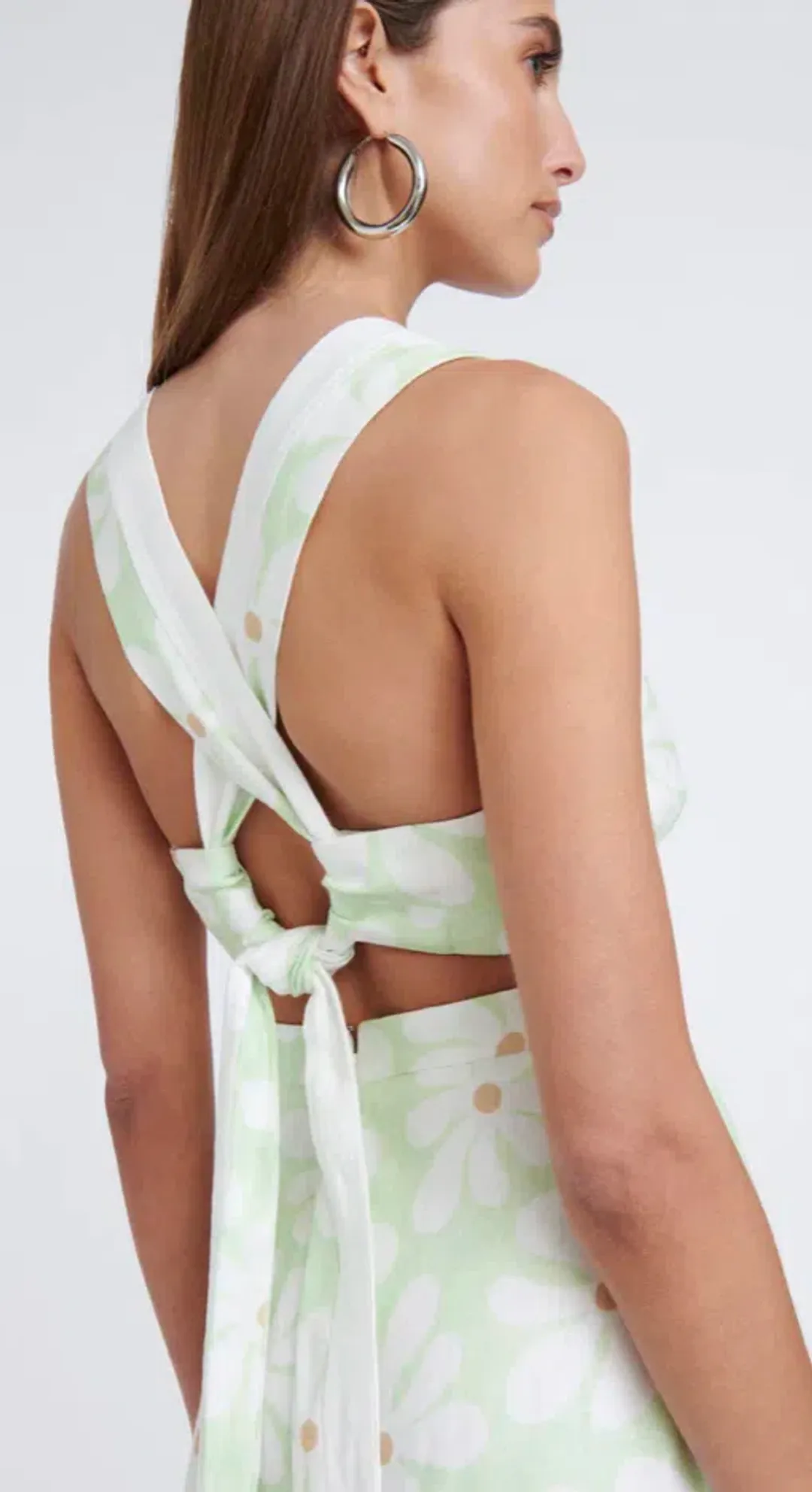 By Johnny Fleur Tie Back Midi Dress Green Size AU 12 for rent on The Volte - main image