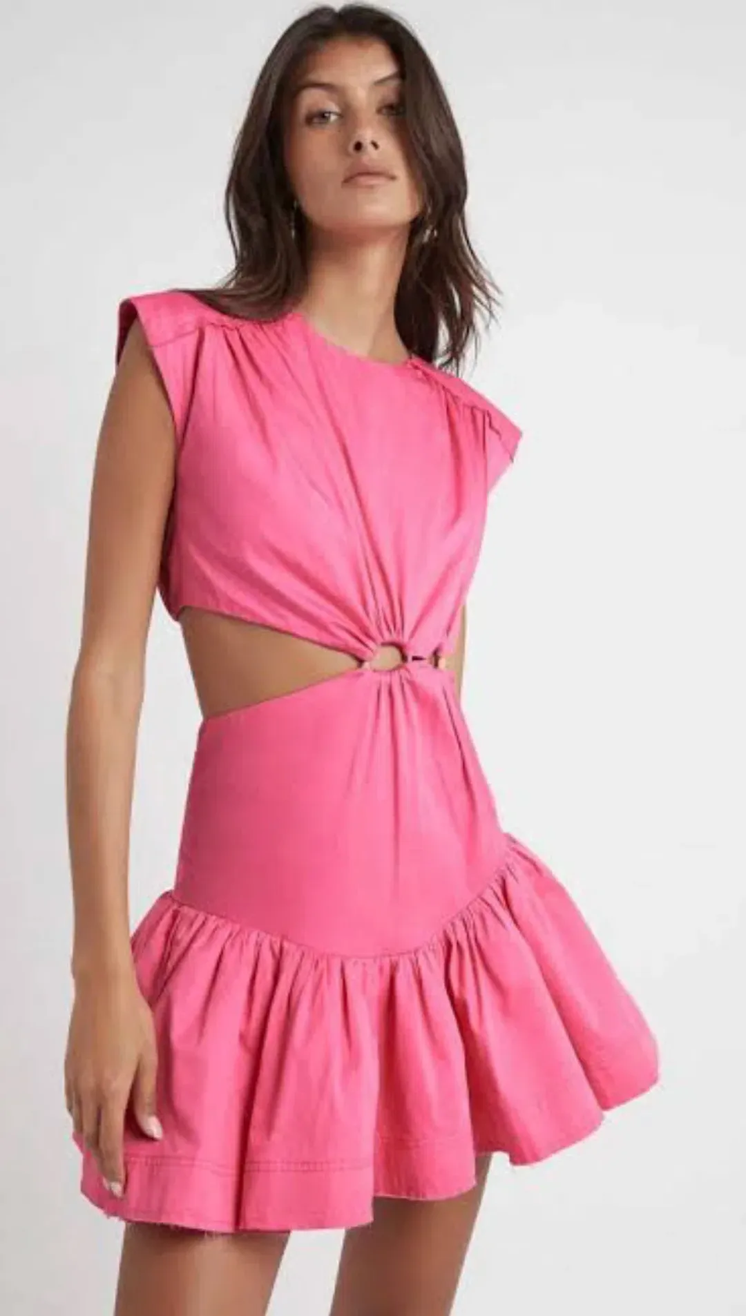 Aje Solstice Cut Out Ring Flip Mini Pink Size AU 10 for rent on The Volte - main image