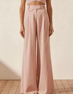 Shona Joy Sara Oversized Tailored Vest Size 8 and Tailored Wide Leg Pants Size 10 Set Powdered Pink for rent on The Volte - image 4