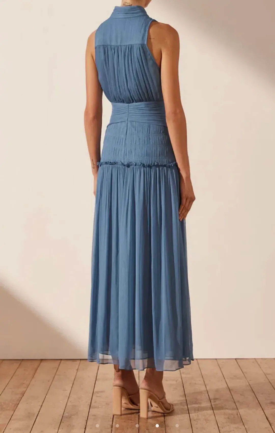 Shona Joy Noemi Sleeveless Button Up Midi Dress Ocean Size 10 / M for rent on The Volte - main image