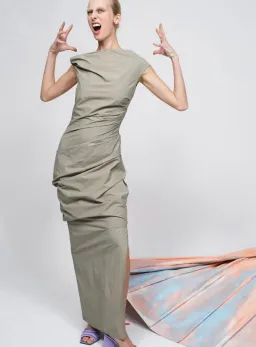 Paris Georgia Remmy Off The Shoulder Dress Green Size 8 for rent on The Volte - image 2