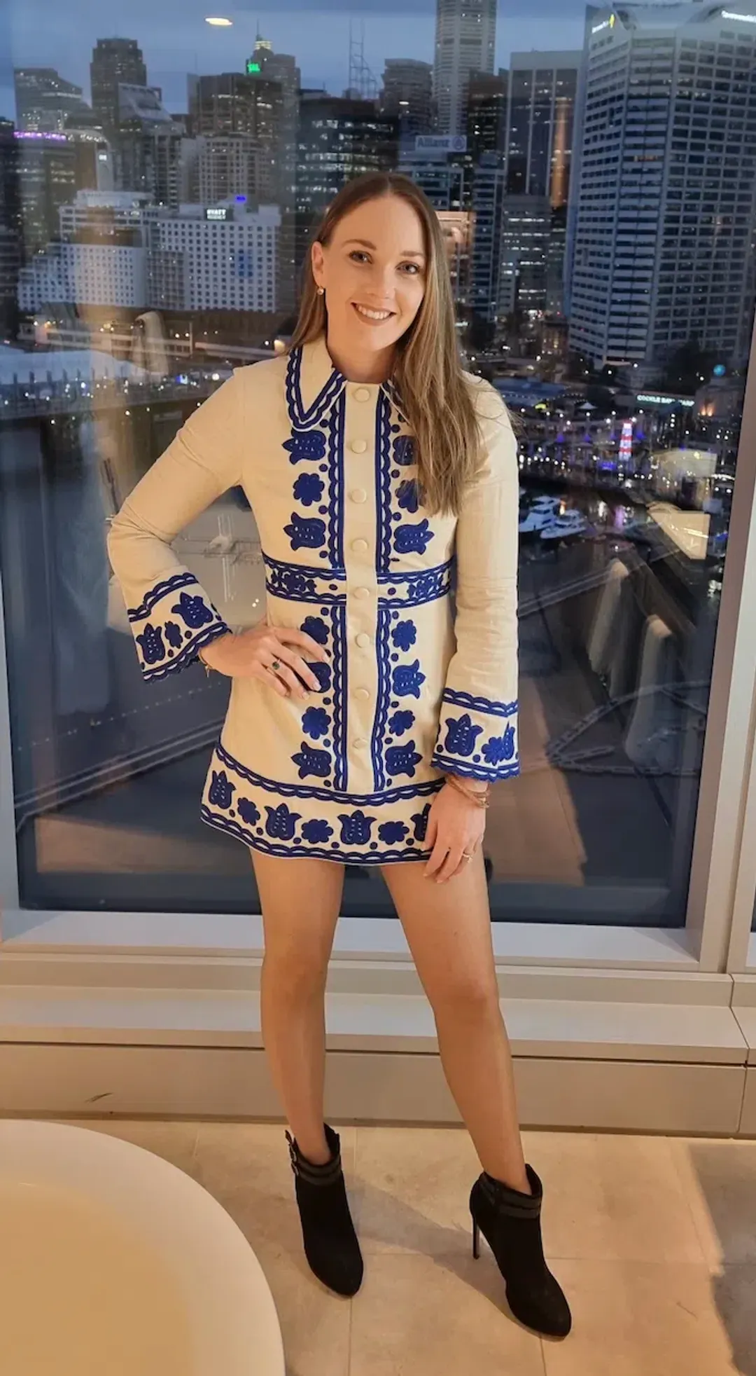 Alice McCall Wild Horses Mini Jacket Dress Blue Embroidery Size 8 / S for rent on The Volte - main image