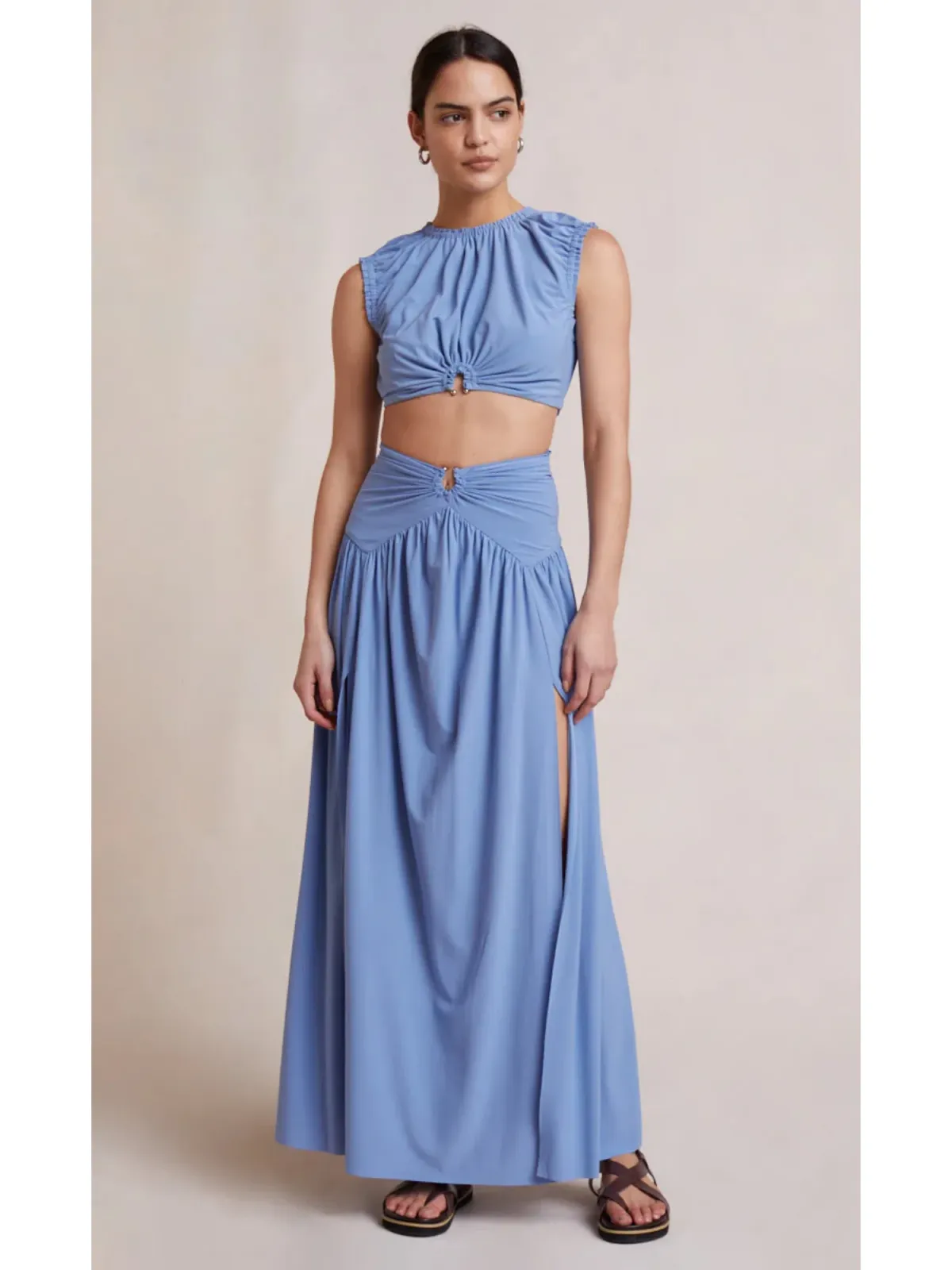 Bec & Bridge Minx Top and Maxi Skirt Set Blue Size AU 6 for rent on The Volte - main image