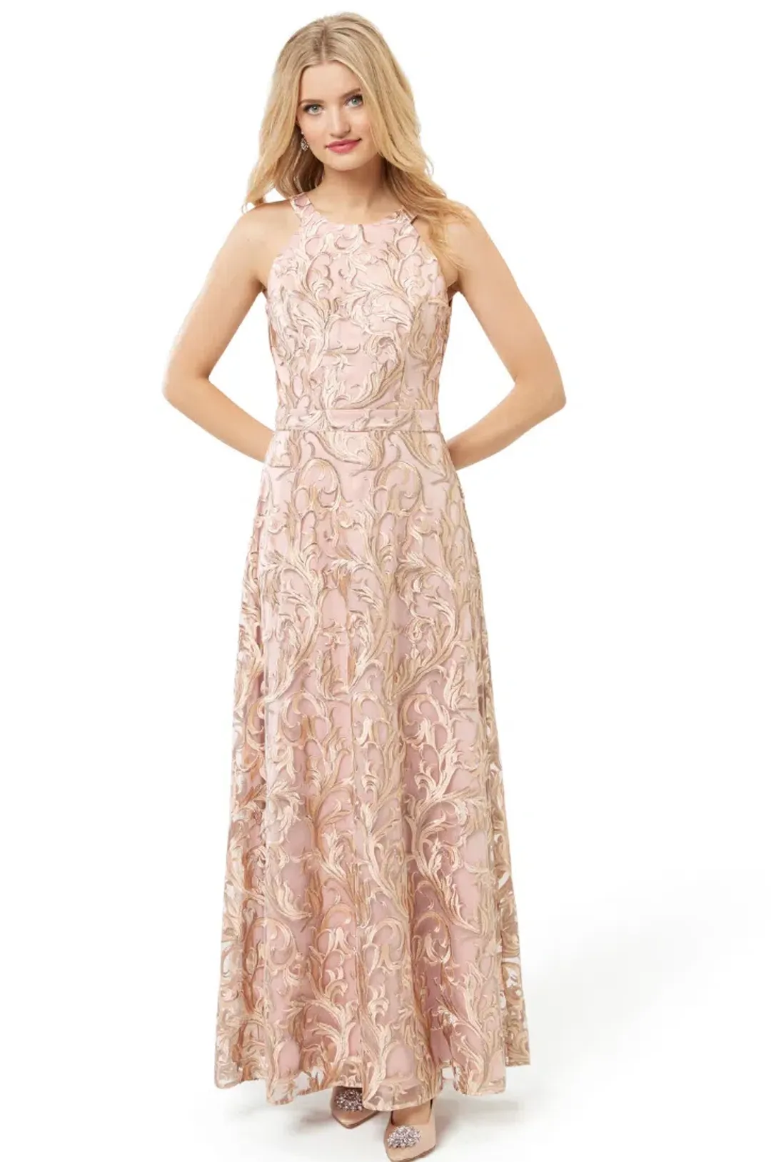 Review Until Forever Maxi Dress Blush Size AU 8 for rent on The Volte - main image