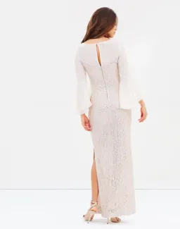 Montique Amelia Bell Sleeve Gown White Size AU 8 for rent on The Volte - image 3