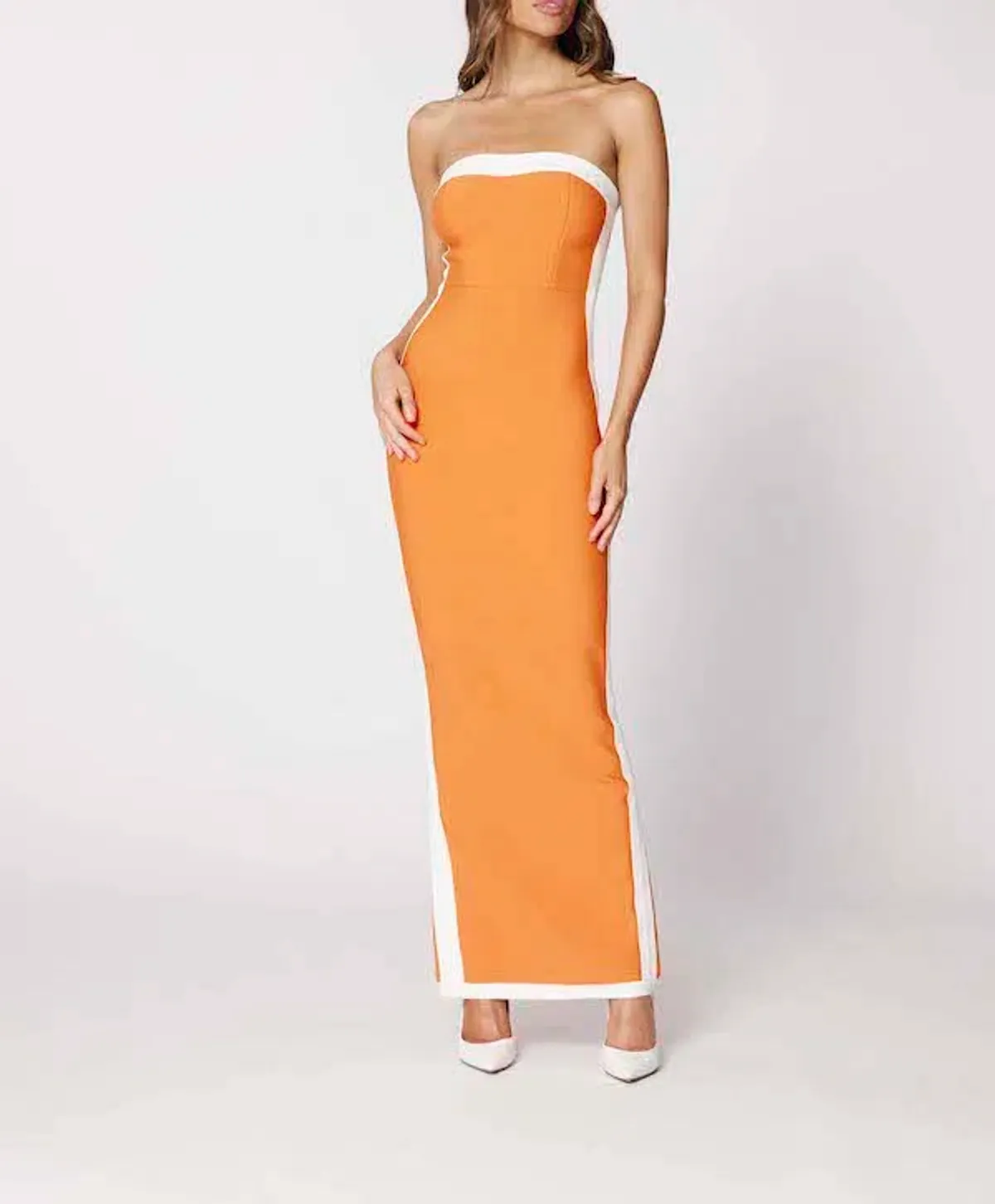 Bianca and Bridgett Ashley Dress Orange Size 6 / XS for rent on The Volte - main image