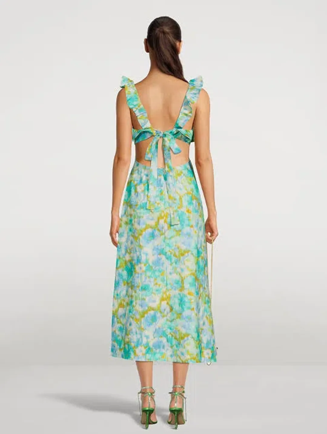 Zimmermann High Tide Frilled Midi Dress Floral Size 3 / Au 14 for rent on The Volte - main image
