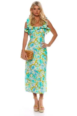 Zimmermann High Tide Frilled Midi Dress Floral Size 3 / Au 14 for rent on The Volte - image 1