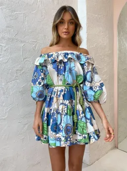 Alemais Farrah Ruffle Mini Dress Floral Size 14 for rent on The Volte - image 2
