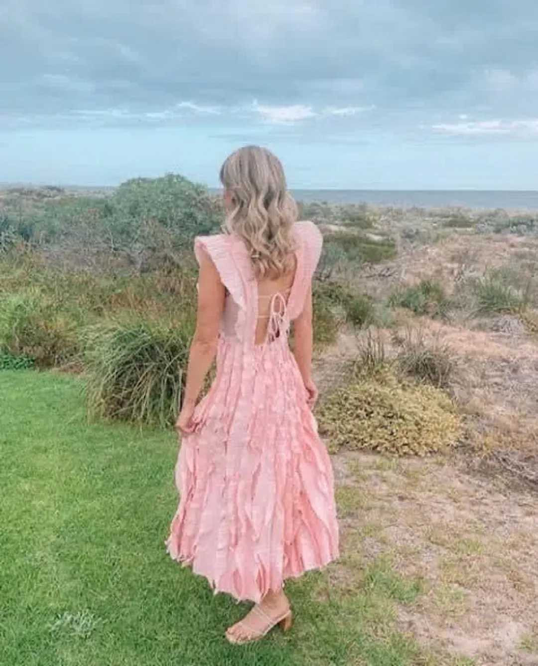 Aje Hybrid Midi Dress in Rose Pink Size AU 12 for rent on The Volte - main image