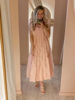 Aje Hybrid Midi Dress in Rose Pink Size AU 10 for rent on The Volte - image 3