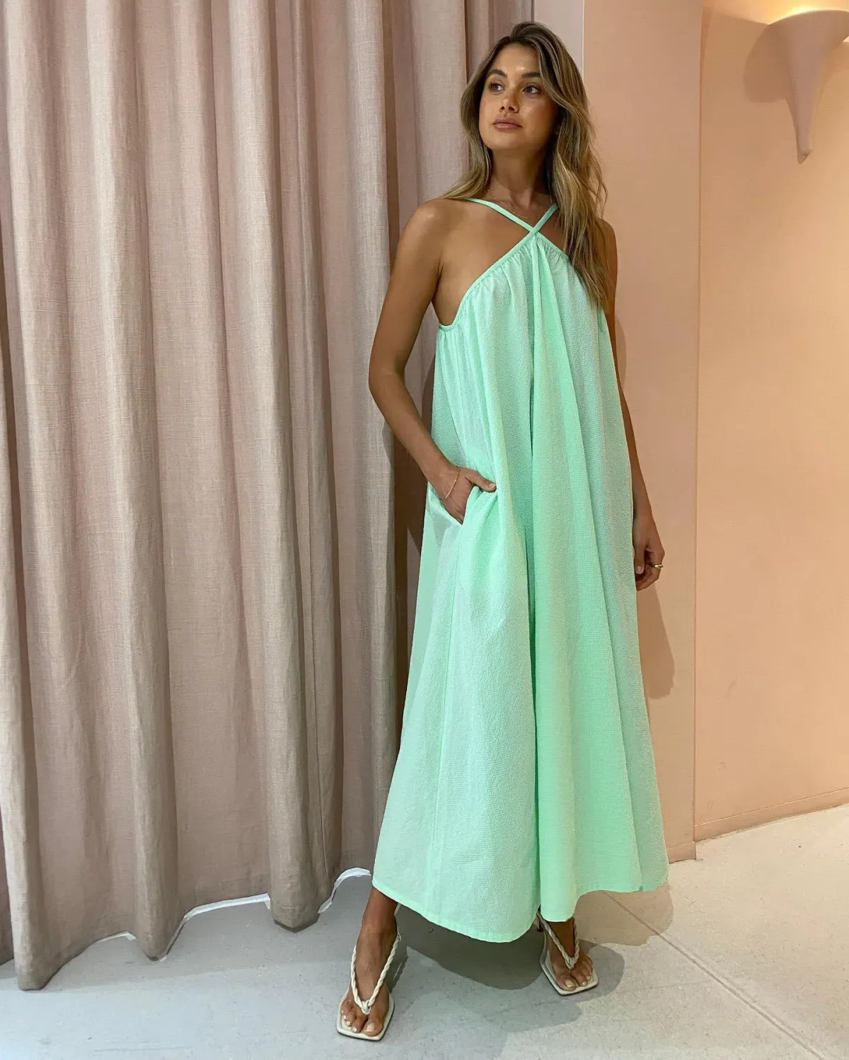 Blanca Verity Dress Mint Green One Size for rent on The Volte - main image