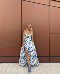 Aje Violette Bubble Hem Maxi Dress Lavenders of Provence Print Size 8 for rent on The Volte - image 7