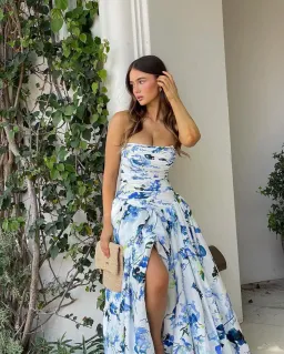 Aje Violette Bubble Hem Maxi Dress Lavenders of Provence Print Size 8 for rent on The Volte - image 1