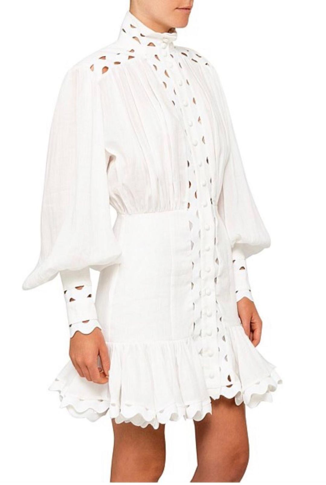 Zimmermann Ninety Six Wave Short Dress White Size 8 for rent on The Volte - main image