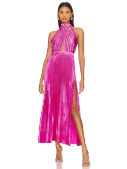 L'Idee Renaissance High Neck Split Gown in Flamingo Size M / AU 10  for rent on The Volte - image 1