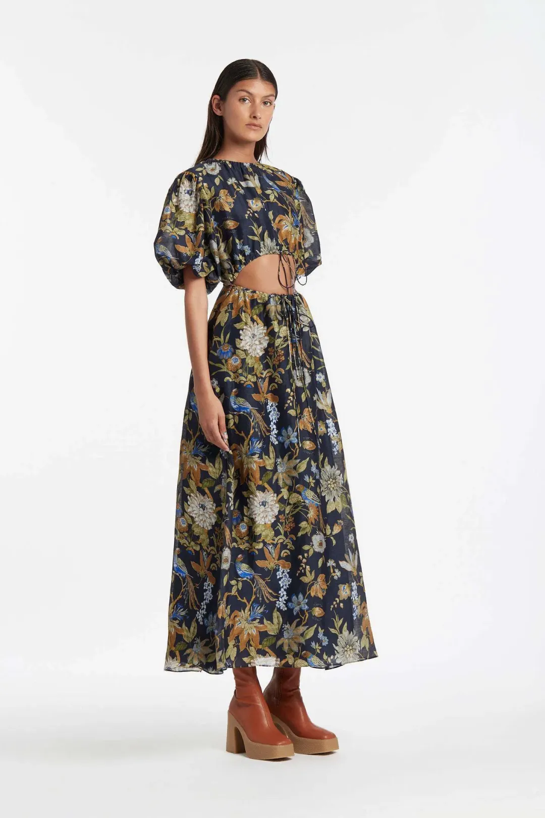 Sir The Label Lilian Puff Sleeve Dress Floral Size 8 for rent on The Volte - main image