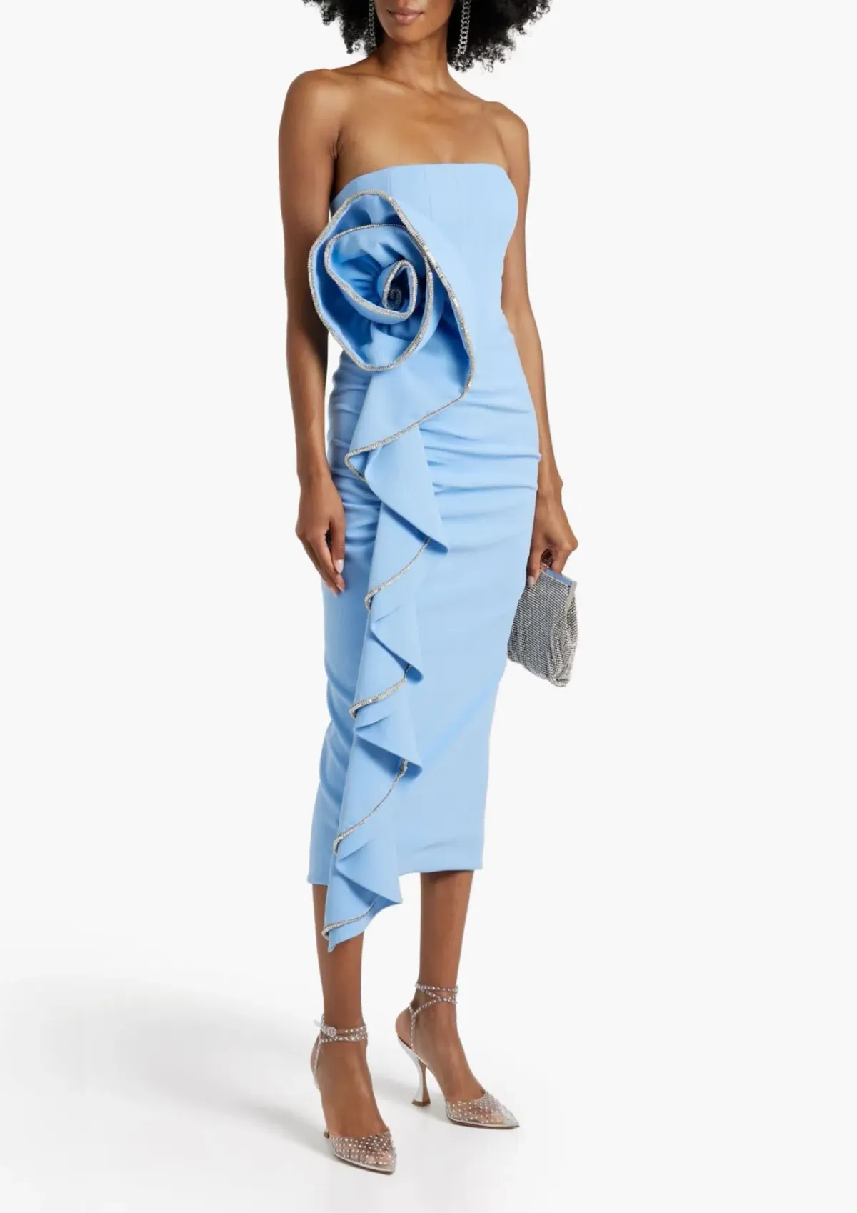 Rachel Gilbert Santiago Dress Sky Blue Size 8 for rent on The Volte - main image