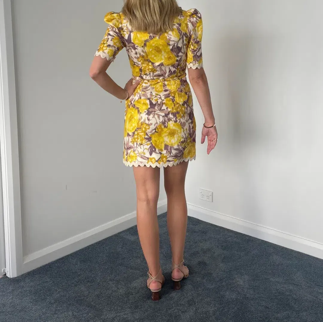 Zimmermann High Tide Ric Rac Mini Dress Floral Size 0 / Au 8 for rent on The Volte - main image